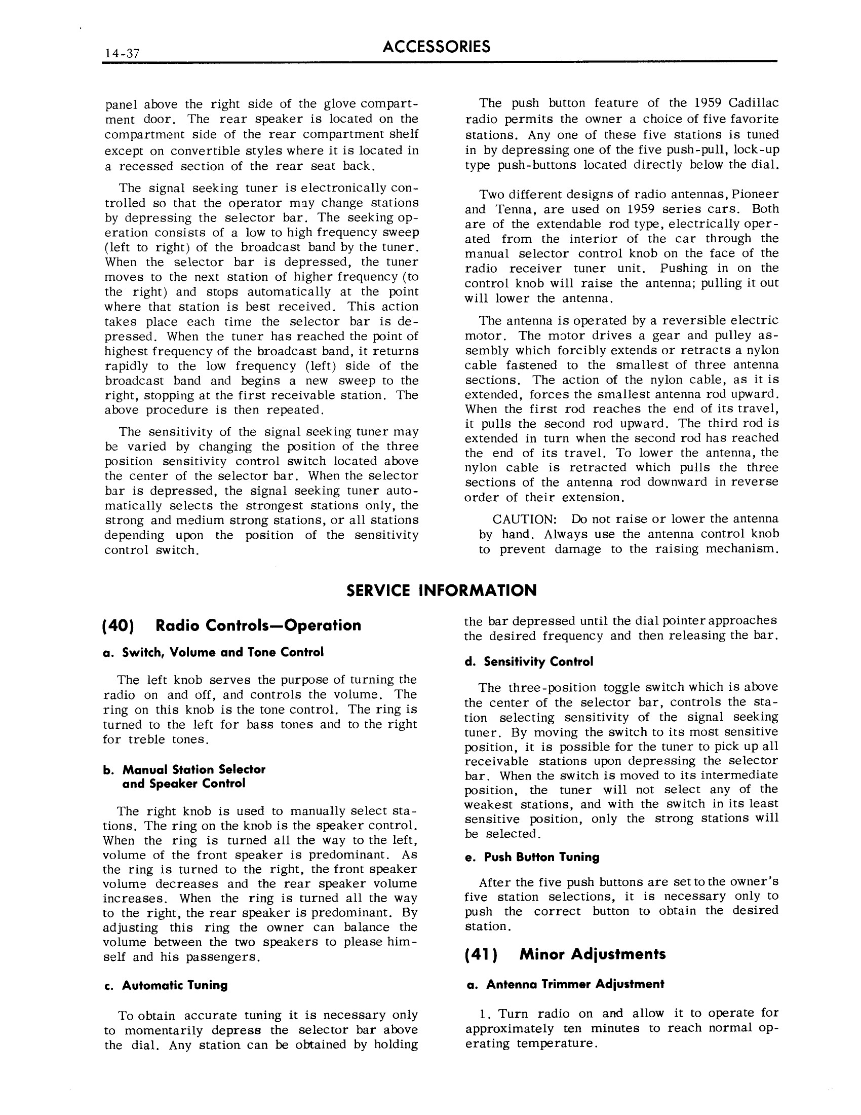 1959 CADILLAC SHOP MANUAL PDF visual data 6